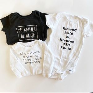 Black + White Funny Onesie Bundle